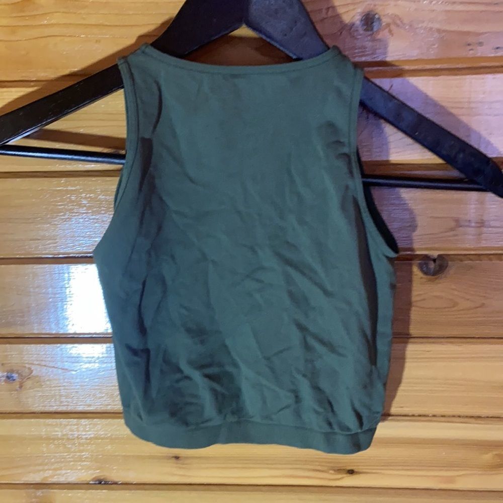 Free People Intimates army green crop top - Picture 3 of 5